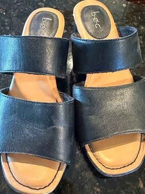 b.o.c. Navy Double-Strap Slide Sandals